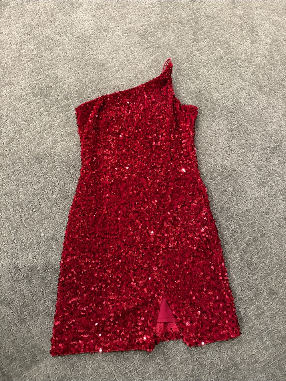 Crystal doll red sequined dress